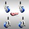 Service Caster 3 Inch 316SS Blue Poly Swivel 7/8 Inch Expanding Stem Caster Brake SCC, 2PK SS316EX20S314-PPUB-BLUE-2-TLB-2-78 - alternate 1